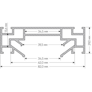 Профиль встраиваемый SOLID PROFI TR3030-AL